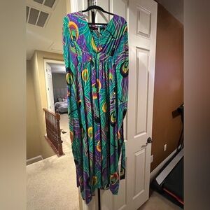 Trashy Diva Vibrant Feather Maxi Dress